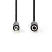 CAGP22050BK100 Stereo-Audiokabel | 3,5 mm Male | 3,5 mm Female | Vernikkeld | 10.0 m | Rond | Zwart | Envelop