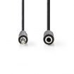 CAGP22090BK10 Stereo-Audiokabel | 3,5 mm Male | 3,5 mm Female | Vernikkeld | 1.00 m | Rond | Envelop