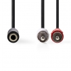 CAGP22255BK02 Stereo-Audiokabel | 2x RCA Male | 3,5 mm Female | Vernikkeld | 0.20 m | Rond | Polybag