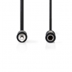 CAGP22550BK02 Stereo-Audiokabel | 3,5 mm Male | 6,35 mm Female | Vernikkeld | 0.20 m | Rond | Polybag