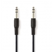 CAGP23000BK20 Stereo-Audiokabel | 6,35 mm Male | 6,35 mm Male | Vernikkeld | 2.00 m | Rond | Zwart | Polybag