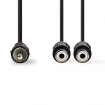 CAGP24010BK02 Subwoofer-Kabel | RCA Male | 2x RCA Female | Vernikkeld | 0.20 m | Rond | 5.0 x 2.5 mm | Zwart | Polybag