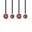 CAGP24200BK20 Stereo-Audiokabel | 2x RCA Male | 2x RCA Male | Vernikkeld | 2.00 m | Rond | Zwart | Polybag