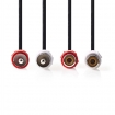 CAGP24205BK20 Stereo-Audiokabel | 2x RCA Male | 2x RCA Female | Vernikkeld | 2.00 m | Rond | Zwart | Polybag