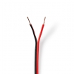 CAGW0750BK150 Speaker-Kabel | 2x 0.75 mm² | CCA | 15.0 m | Rond | PVC | Rood / Zwart | Folieverpakking