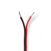 CAGW1500BK1000 Speaker-Kabel | 2x 1.50 mm² | CCA | 100.0 m | Rond | PVC | Rood / Zwart | Folieverpakking