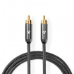 CATB24170GY20 Digitale Audiokabel | RCA Male | RCA Male | Verguld | 2.00 m | Rond | Katoen | Antraciet / Gun Metal Grijs | Cover Window Box