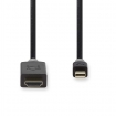 CCBW37600AT20 Mini DisplayPort-Kabel | DisplayPort 1.2 | Mini-DisplayPort Male | HDMI™ Connector | 21.6 Gbps | Verguld | 2.00 m | Rond | PVC | Antraciet | Window Box