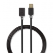 CCBW60010AT20 USB-Kabel | USB 2.0 | USB-A Male | USB-A Female | 480 Mbps | Verguld | 2.00 m | Rond | PVC | Antraciet | Doos