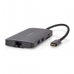 CCBW64240AT02 USB Multi-Port Adapter | USB 3.2 Gen 1 | USB-C™ Male | HDMI™ Output / Micro SD / RJ45 Female / SD / USB-C™ Female / 3x USB-A Female | 5 Gbps | 0.20 m | Rond | Verguld | PVC | Antraciet | Doos