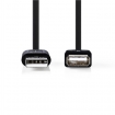 CCGB60010BK30 USB-Kabel | USB 2.0 | USB-A Male | USB-A Female | 480 Mbps | Vernikkeld | 3.00 m | Rond | PVC | Zwart | Doos