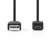 CCGB60500BK30 USB-Kabel | USB 2.0 | USB-A Male | USB Micro-B Male | 480 Mbps | Vernikkeld | 3.00 m | Rond | PVC | Zwart | Doos