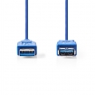 CCGB61010BU20 USB-Kabel | USB 3.2 Gen 1 | USB-A Male | USB-A Female | 5 Gbps | Vernikkeld | 2.00 m | Rond | PVC | Blauw | Doos