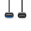 CCGB61600BK10 USB-Kabel | USB 3.2 Gen 1 | USB-A Male | USB-C™ Male | 60 W | 5 Gbps | Vernikkeld | 1.00 m | Rond | PVC | Zwart | Doos
