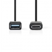 CCGB61710BK02 USB-C™ Adapter | USB 3.2 Gen 1 | USB-C™ Male | USB-A Female | 5 Gbps | 0.15 m | Rond | Vernikkeld | PVC | Zwart | Doos