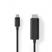 CCGB64655BK20 USB-C™ Adapter | USB 3.2 Gen 1 | USB-C™ Male | HDMI™ Connector | 4K@60Hz | 2.00 m | Rond | Vernikkeld | PVC | Zwart | Doos
