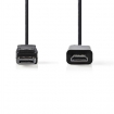 CCGP37100BK10 DisplayPort-Kabel | DisplayPort Male | HDMI™ Connector | 1080p | Vernikkeld | 1.00 m | Rond | PVC | Zwart | Envelop