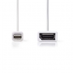 CCGP37450WT02 Mini DisplayPort-Kabel | DisplayPort 1.2 | Mini-DisplayPort Male | DisplayPort Female | 21.6 Gbps | Vernikkeld | 0.20 m | Rond | PVC | Wit | Polybag