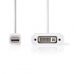 CCGP37750WT02 Mini DisplayPort-Kabel | DisplayPort 1.2 | Mini-DisplayPort Male | DVI-I 24+5-Pins Female | 21.6 Gbps | Vernikkeld | 0.20 m | Rond | PVC | Wit | Polybag