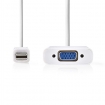 CCGP37850WT02 Mini DisplayPort-Kabel | DisplayPort 1.2 | Mini-DisplayPort Male | VGA Female 15p | 21.6 Gbps | Vernikkeld | 0.20 m | Rond | PVC | Wit | Polybag