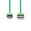 CCGP39300GN10 Lightning Kabel | USB 2.0 | Apple Lightning 8-Pins | USB-A Male | 480 Mbps | Vernikkeld | 1.00 m | Rond | PVC | Groen | Polybag