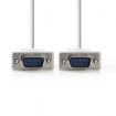 CCGP52000IV20 Seriële Kabel | D-SUB 9-Pins Male | D-SUB 9-Pins Male | Vernikkeld | 2.00 m | Rond | PVC | Ivoor | Polybag