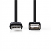 CCGP60010BK10 USB-Kabel | USB 2.0 | USB-A Male | USB-A Female | 480 Mbps | Vernikkeld | 1.00 m | Rond | PVC | Zwart | Polybag