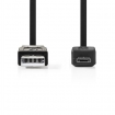 CCGP60505BK10 USB-Kabel | USB 2.0 | USB-A Male | USB Micro-B Male | 480 Mbps | Vernikkeld | 1.00 m | Plat | PVC | Zwart | Polybag