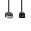 CCGP60540BK20 USB-Kabel | USB 2.0 | USB-A Male | USB Micro-B Male | 480 Mbps | Vernikkeld | 2.00 m | Gekruld | PVC | Zwart | Envelop
