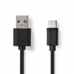 CCGP60600BK30 Kabel USB 2.0 | Type-C male - A male | 3,0 m | Zwart