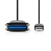 CCGP60880BK20 Parallelkabel | USB-A Male | Centronics 36-Pins Male | Vernikkeld | 2.00 m | Rond | PVC | Polybag