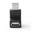 CCGP60930BK USB-A Adapter | USB 2.0 | USB-A Male | USB-A Female | 480 Mbps | Rond | Vernikkeld | PVC | Zwart | Envelop