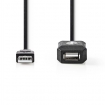 CCGP60EXTBK200 Actieve USB-Kabel | USB 2.0 | USB-A Male | USB-A Female | 480 Mbps | 20.0 m | Rond | Vernikkeld | PVC | Koper | Polybag