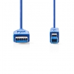 CCGP61100BU20 USB-Kabel | USB 3.2 Gen 1 | USB-A Male | USB-B Male | 5 Gbps | Vernikkeld | 2.00 m | Rond | PVC | Blauw | Polybag