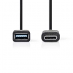 CCGP61710BK02 USB-C™ Adapter | USB 3.2 Gen 1 | USB-C™ Male | USB-A Female | 5 Gbps | 0.15 m | Rond | Vernikkeld | PVC | Zwart | Envelop