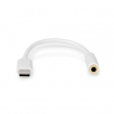 CCGP65950WT01 USB-C™ Adapter | USB 2.0 | USB-C™ Male | 3,5 mm Female | 0.10 m | Rond | Vernikkeld | PVC | Wit | Polybag