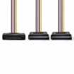 CCGP73190VA015 Interne Voedingskabel | SATA 15-Pins Male | 2x SATA 15-Pins Female | Verguld | 0.15 m | Rond | PVC | Multicolour | Envelop