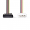 CCGP73500VA015 Interne Voedingskabel | Molex Male | SATA 15-Pins Female | Verguld | 0.15 m | Rond | PVC | Multicolour | Envelop