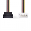 CCGP73505VA015 Interne Voedingskabel | Molex Male | SATA 15-Pins Female | Verguld | 0.15 m | Rond | PVC | Multicolour | Envelop