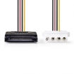 CCGP73530VA015 Interne Voedingskabel | SATA 15-Pins Male | Molex Female | Verguld | 0.15 m | Rond | PVC | Multicolour | Envelop