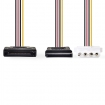 CCGP73555VA015 Interne Voedingskabel | SATA 15-Pins Male | Molex Female / SATA 15-Pins Female | Verguld | 0.20 m | Rond | PVC | Multicolour | Envelop