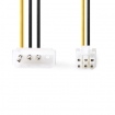 CCGP74060VA015 Interne Voedingskabel | Molex Male | PCI-Express Male | Verguld | 0.20 m | Rond | PVC | Geel / Zwart | Envelop