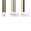 CCGP74210VA015 Interne Voedingskabel | 2x Molex Male | PCI-Express Female | Verguld | 0.20 m | Rond | PVC | Geel / Zwart | Polybag