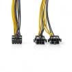 CCGP74415VA015 Interne Voedingskabel | EPS 8-Pins Male | 2x PCI-Express Female | Verguld | 0.20 m | Rond | PVC | Geel/Zwart | Polybag