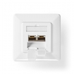 CCGP89260IV Netwerk Wanddoos | Inbouw | 2 poort(en) | CAT7 | Recht | Female | Goud Verguld | PVC | Ivoor | Envelop