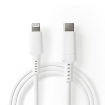 CCGW39650WT10 Lightning Kabel | USB 2.0 | Apple Lightning 8-Pins | USB-C™ Male | 480 Mbps | Vernikkeld | 1.00 m | Rond | PVC | Wit | Doos