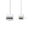 CCGW60600WT10 USB-Kabel | USB 2.0 | USB-A Male | USB-C™ Male | 480 Mbps | Vernikkeld | 1.00 m | Rond | PVC | Wit | Doos