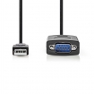 CCGW60852BK09 RS232-Converter | USB-A Male | RS232 | Vernikkeld | 0.90 m | Rond | PVC | Zwart | Doos