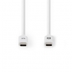 CCGW64750WT10 USB-Kabel | USB 3.2 Gen 2 | USB-C™ Male | USB-C™ Male | 100 W | 4K@60Hz | 10 Gbps | Vernikkeld | 1.00 m | Rond | PVC | Wit | Doos