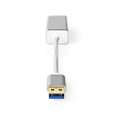 CCTB61950AL02 USB-A Adapter | USB 3.2 Gen 1 | USB-A Male | RJ45 Female | 1 Gbps | 0.20 m | Rond | Verguld | Gevlochten / Nylon | Zilver | Cover Window Box